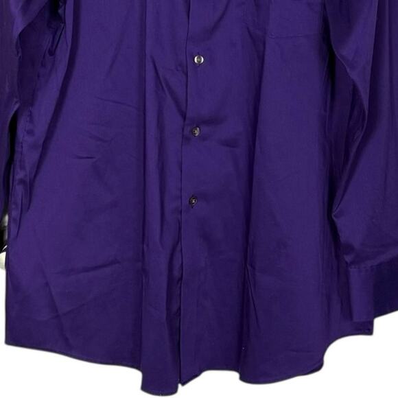 Van Heusen Flex Regular Fit Stretch Button Up Shirt Large Purple 16-16.5 32/33 - Picture 7 of 12